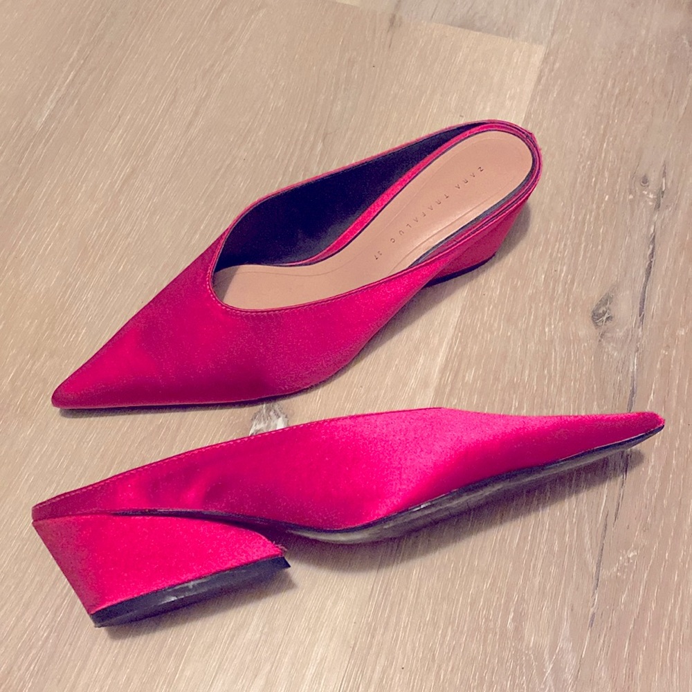ZARA - hot pink mules